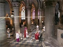 The Parisian cathedral, devastated by fire a year ago, opened its doors for a small ceremony held amid the coronavirus lockdown...