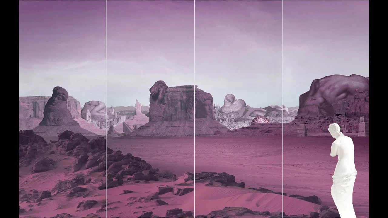 Premonition by AMO For the 2016 Fall/Winter Women Prada Premonition, AMO reveals the imagery of the show in the form of a metaphysical journey through an oneiric collaged landscape.