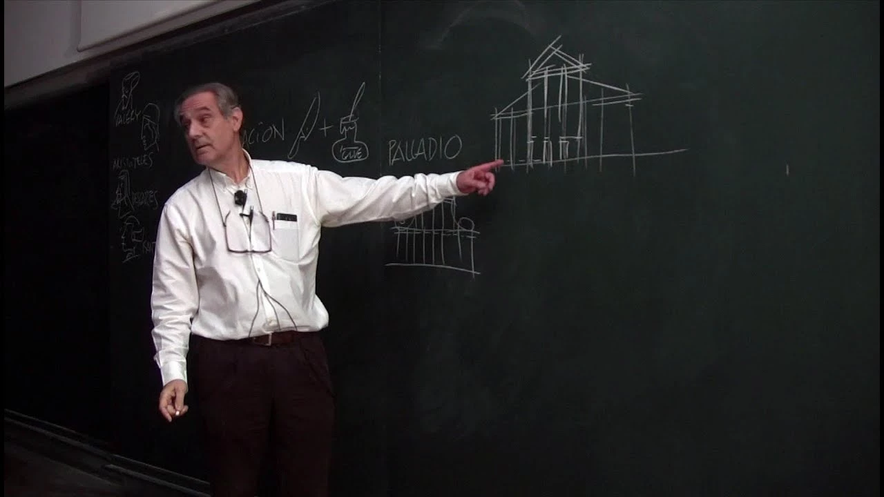 El profesor Justo Isasi, catedrático de Proyectos en la ETSAM (Escuela Técnica Superior de Arquitectura de Madrid, UPM) da una de sus charlas dibujadas.