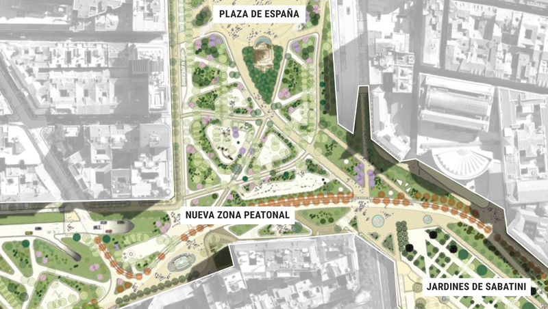 La nueva Plaza de España se estrena en un mes