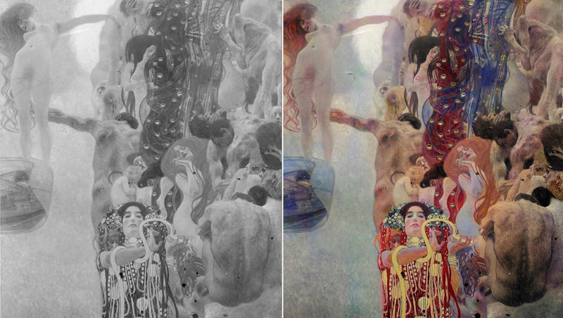 La inteligencia artificial recupera tres cuadros destruidos de Klimt