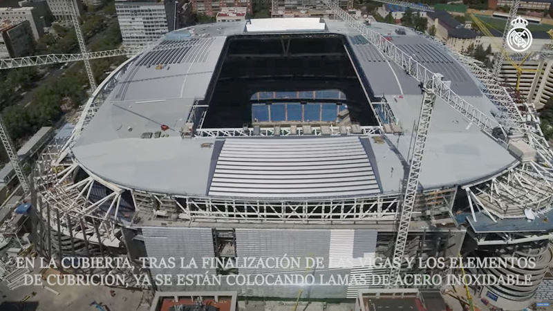 Continúan las obras en el estadio Santiago Bernabéu