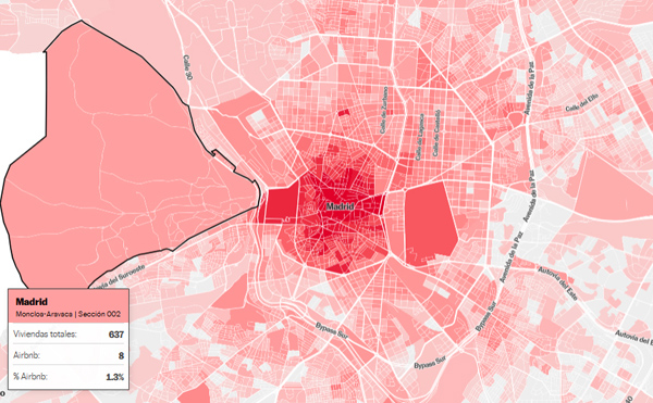 ¿Dónde hay más pisos de Airbnb? El mapa calle a calle de diez grandes ciudades