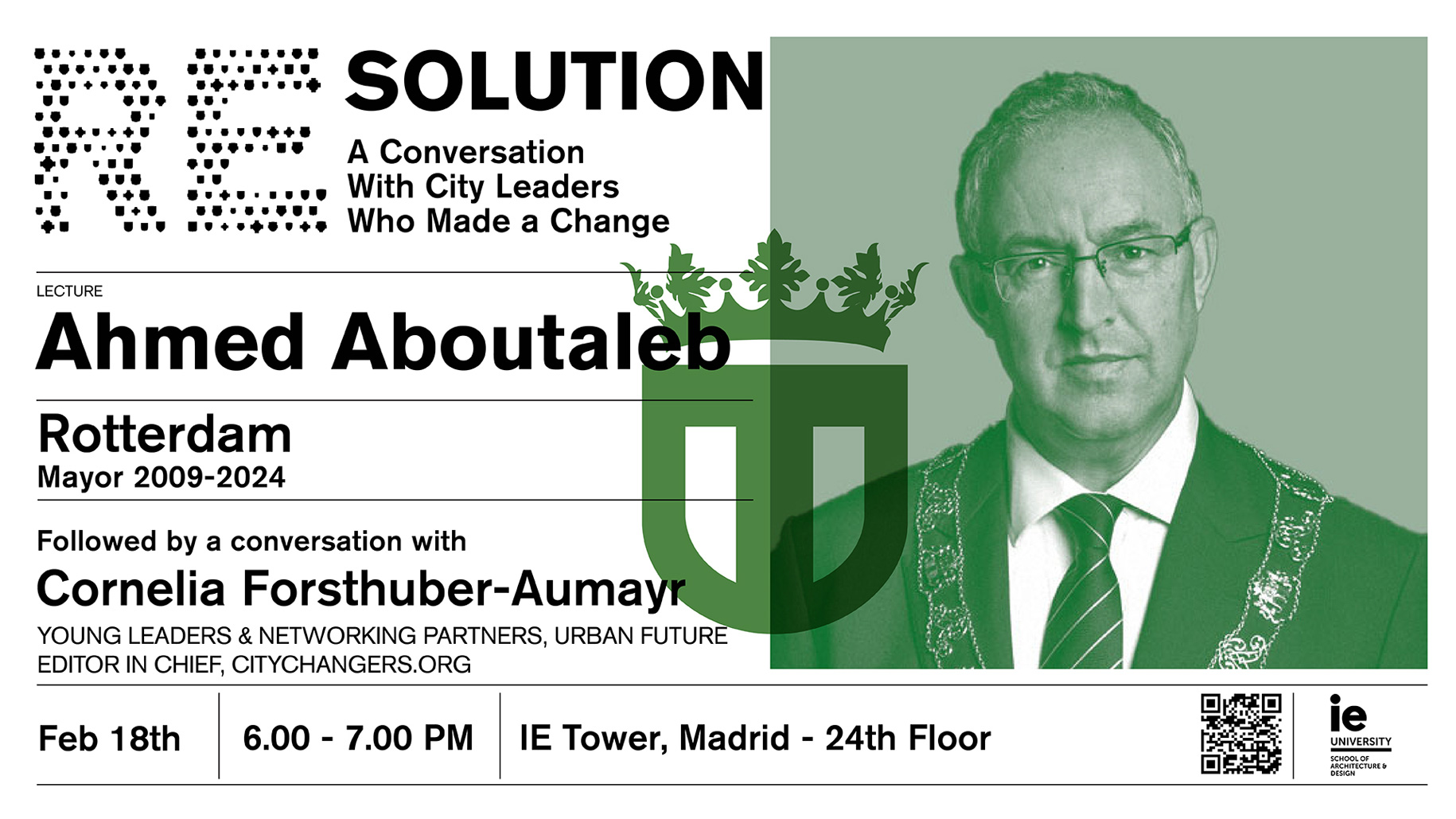 Conferencia de Ahmed Aboutaleb en la serie RE_SOLUTION de IE School of Arquitecture and Design