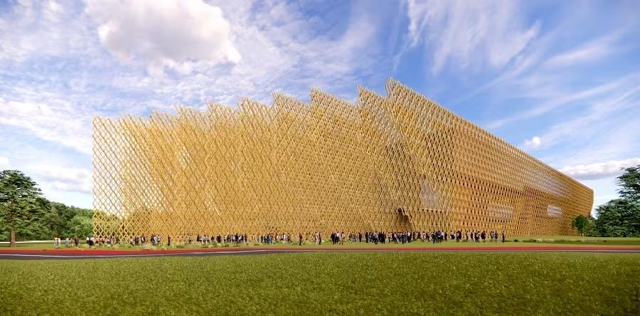 El Pompidou tejido con ladrillos de Solano Benítez