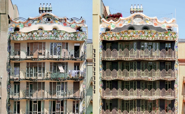 Casa Batlló recupera su fachada posterior original