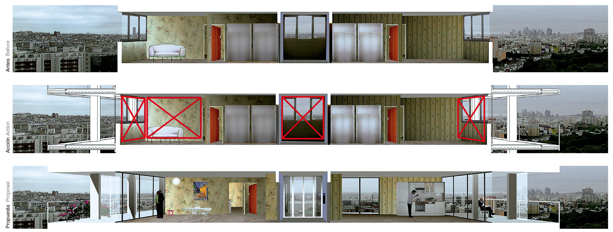 Transformación de la torre Bois-le-Prêtre, París