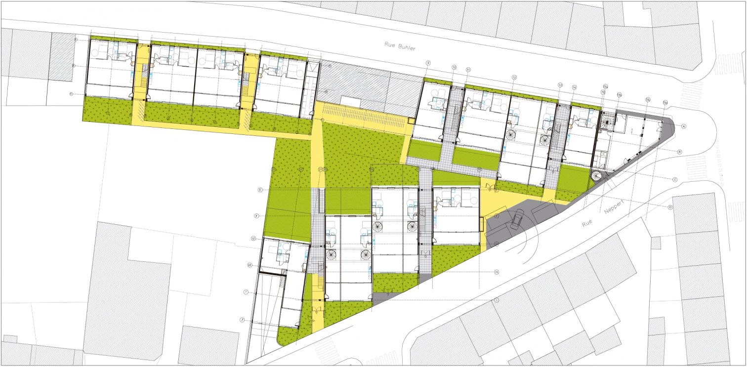 59 viviendas en Neppert Gardens, Mulhouse