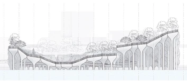Pier 55, Little Island, parque y auditorio, Nueva York