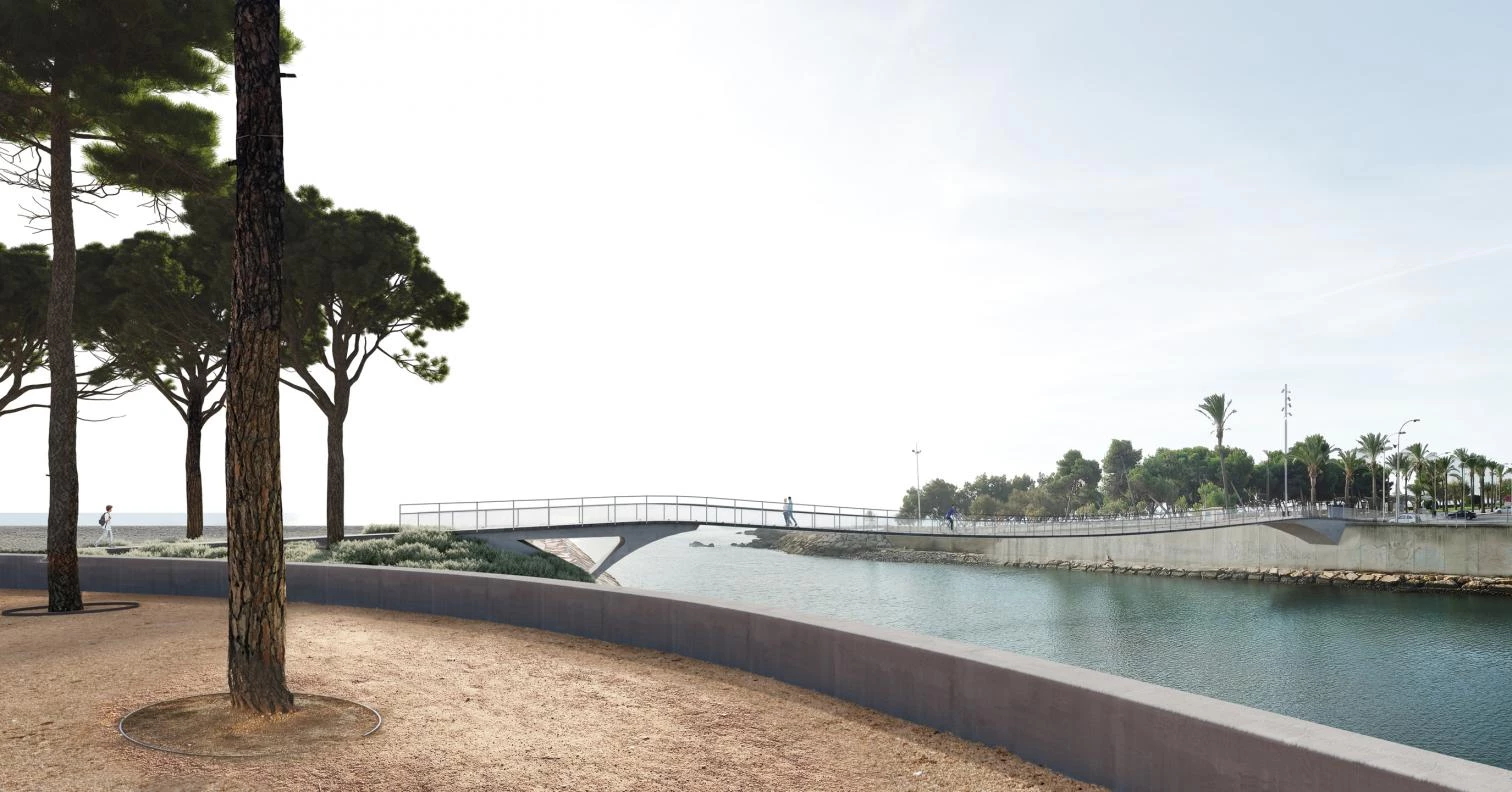 Burgos Garrido Arquitectos puente peatonal ciclista sobre el rio cervol vinaros castellon