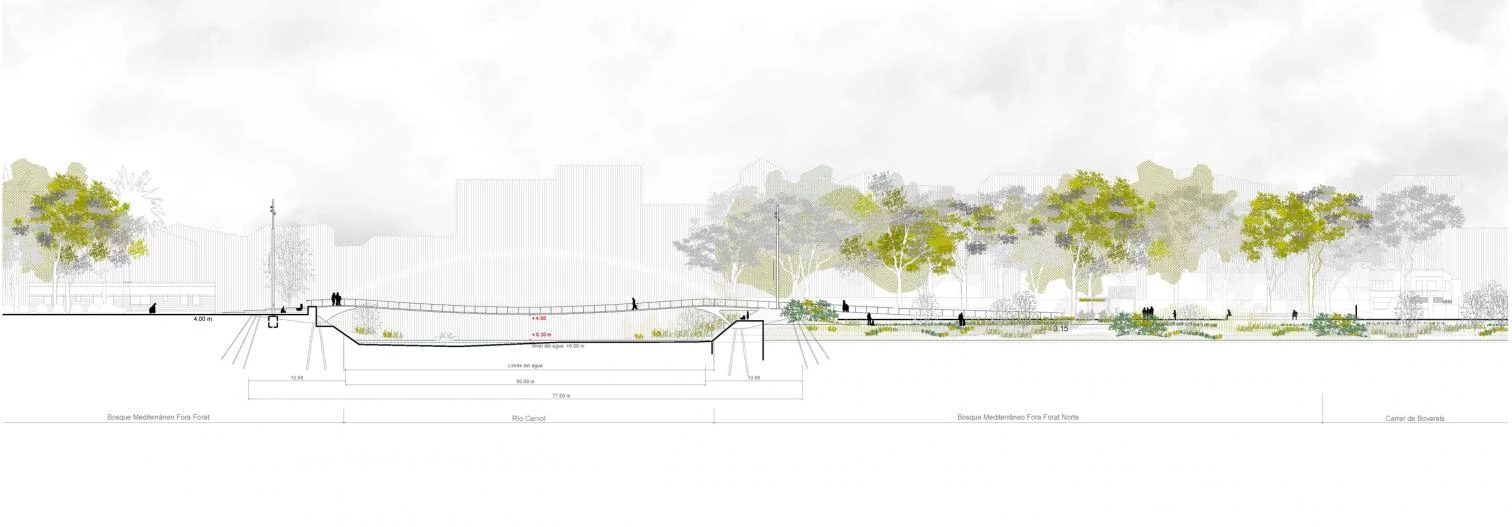 Burgos Garrido Arquitectos puente peatonal ciclista sobre el rio cervol vinaros castellon