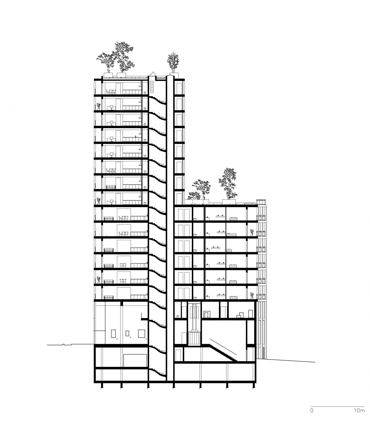 Torre residencial de madera en París