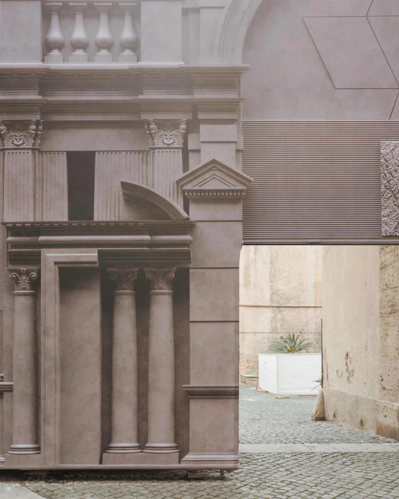 BassoRilievo temporary facade in Rome