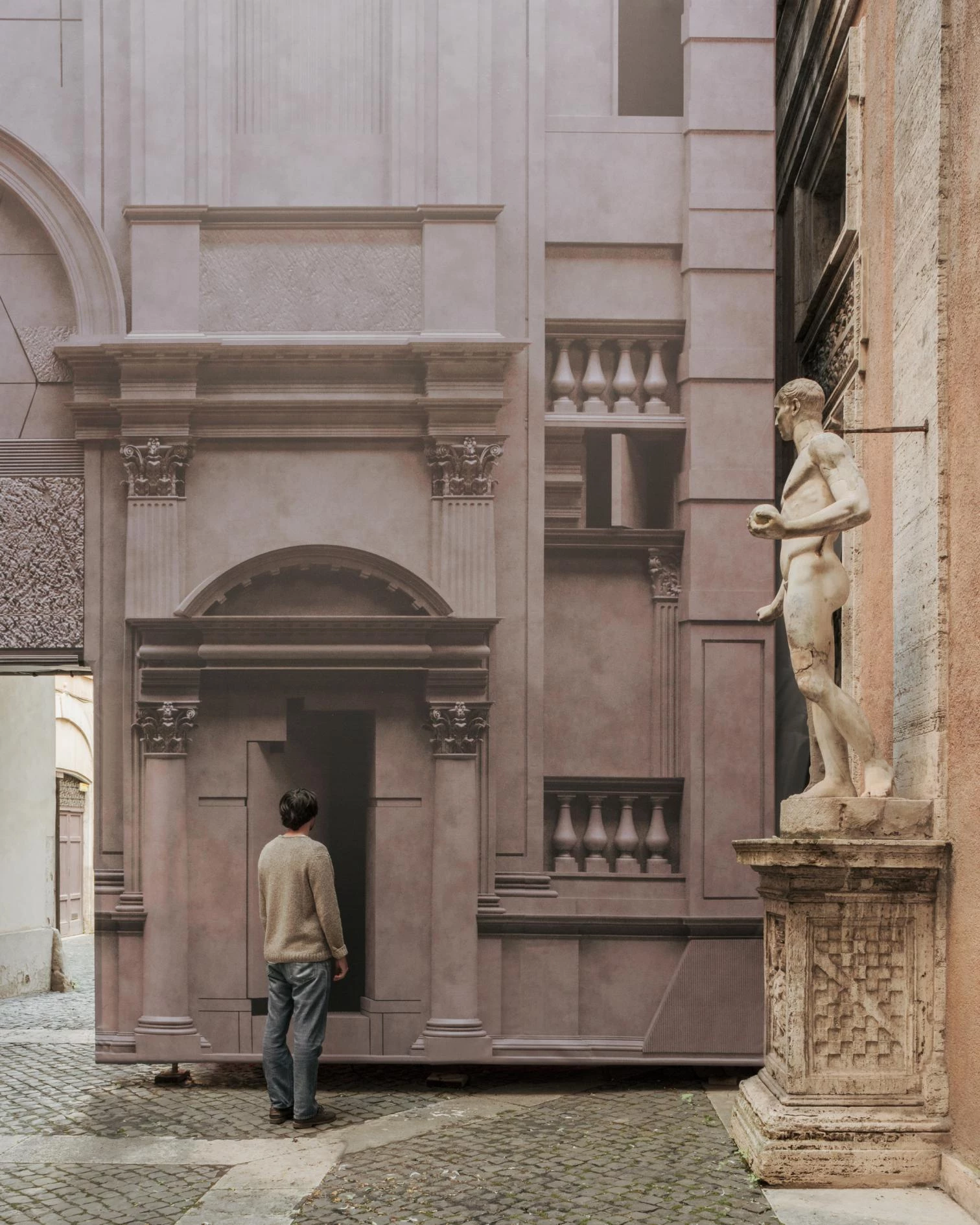 BassoRilievo temporary facade in Rome