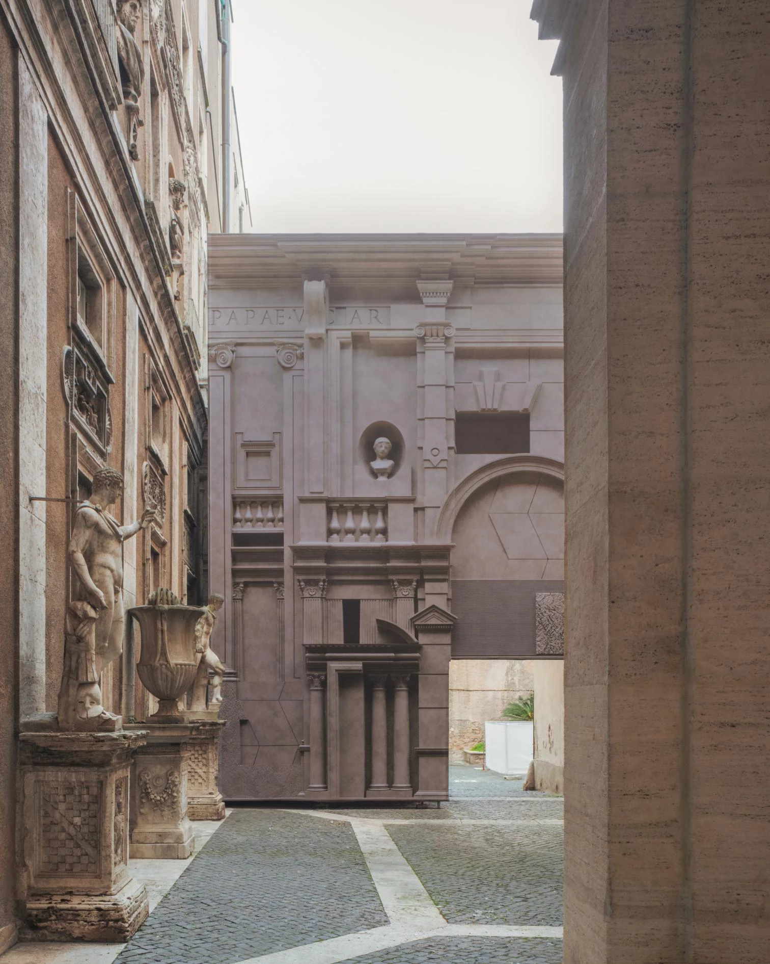 BassoRilievo temporary facade in Rome