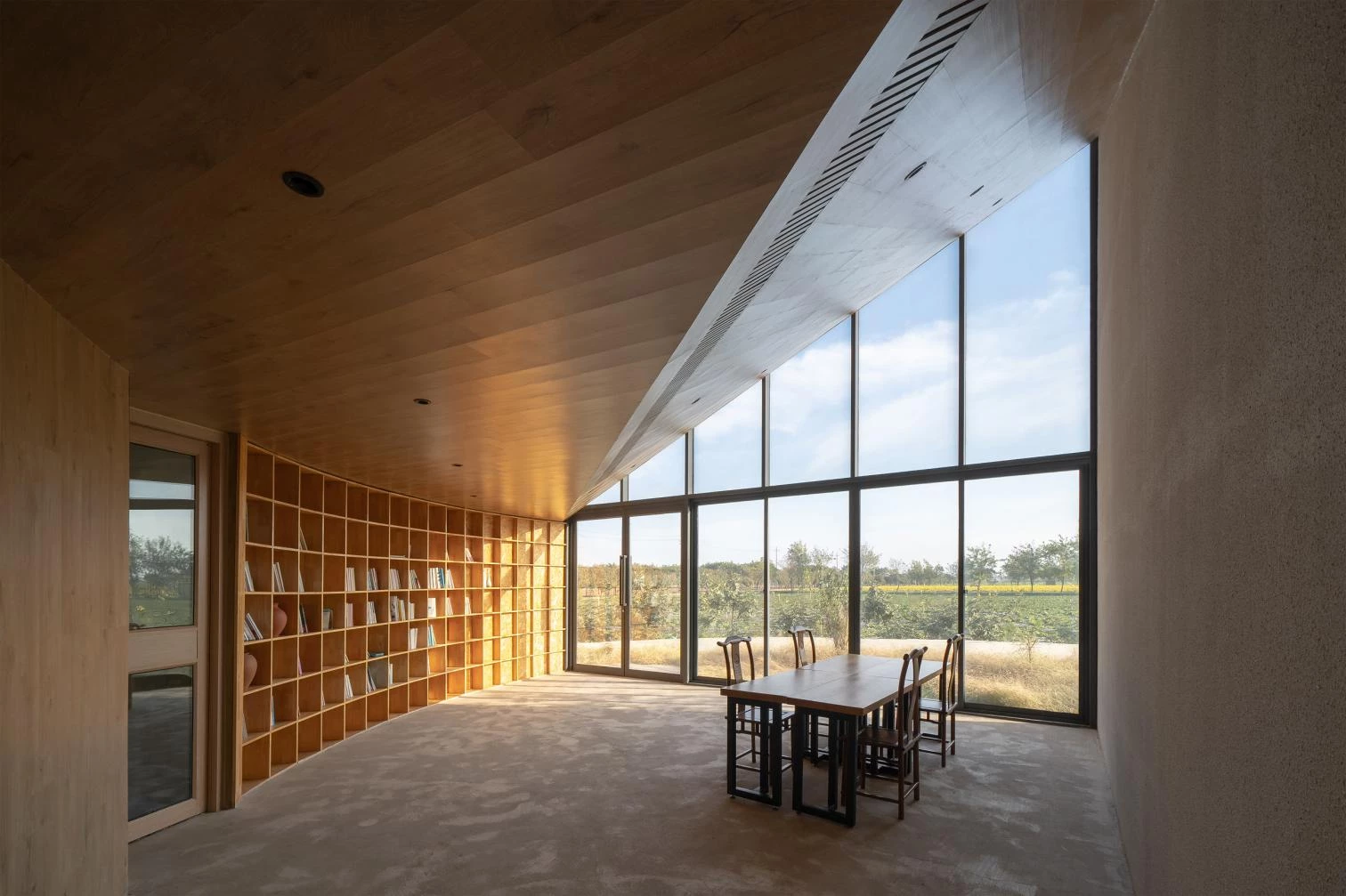 La Biblioteca en el Campo de Crisantemos de Hielo en Xiuwu