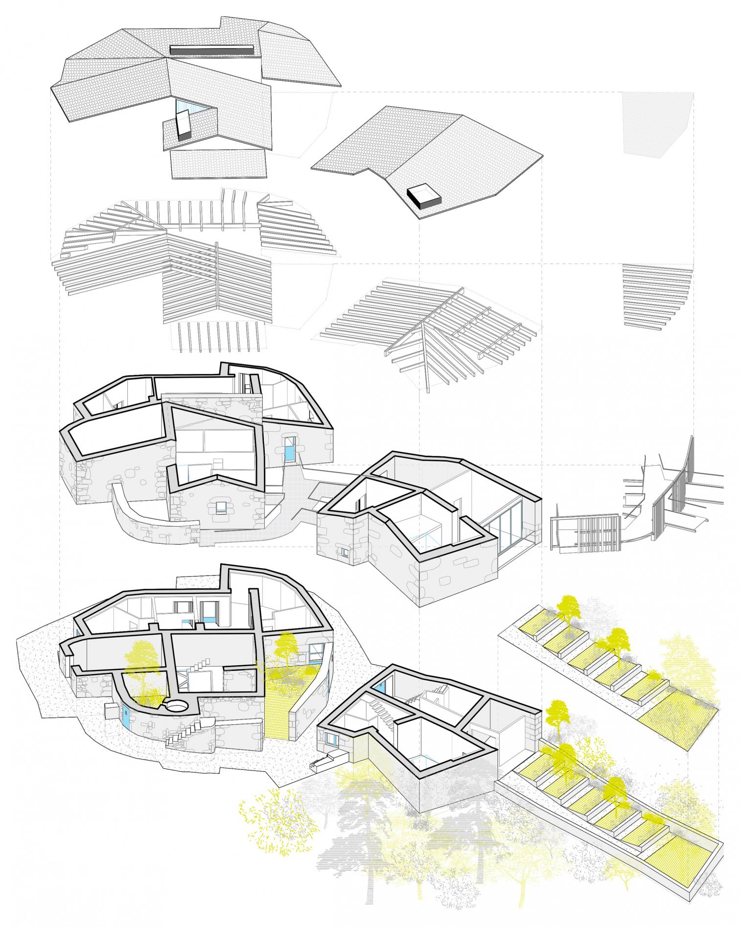 Five municipal dwellings in Parada de Sil