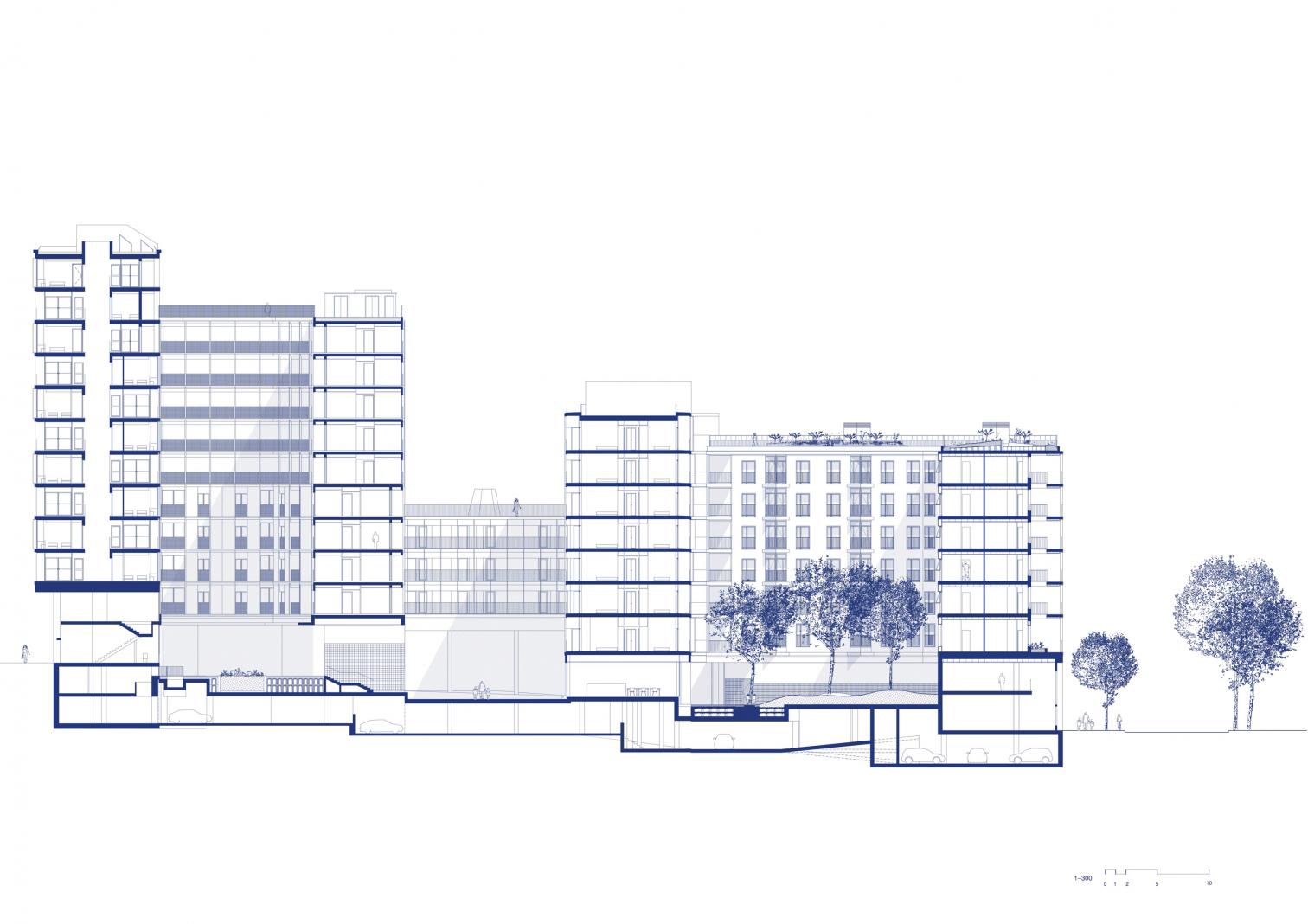 51 social housing units. Building A at Illa Glòries in Barcelona