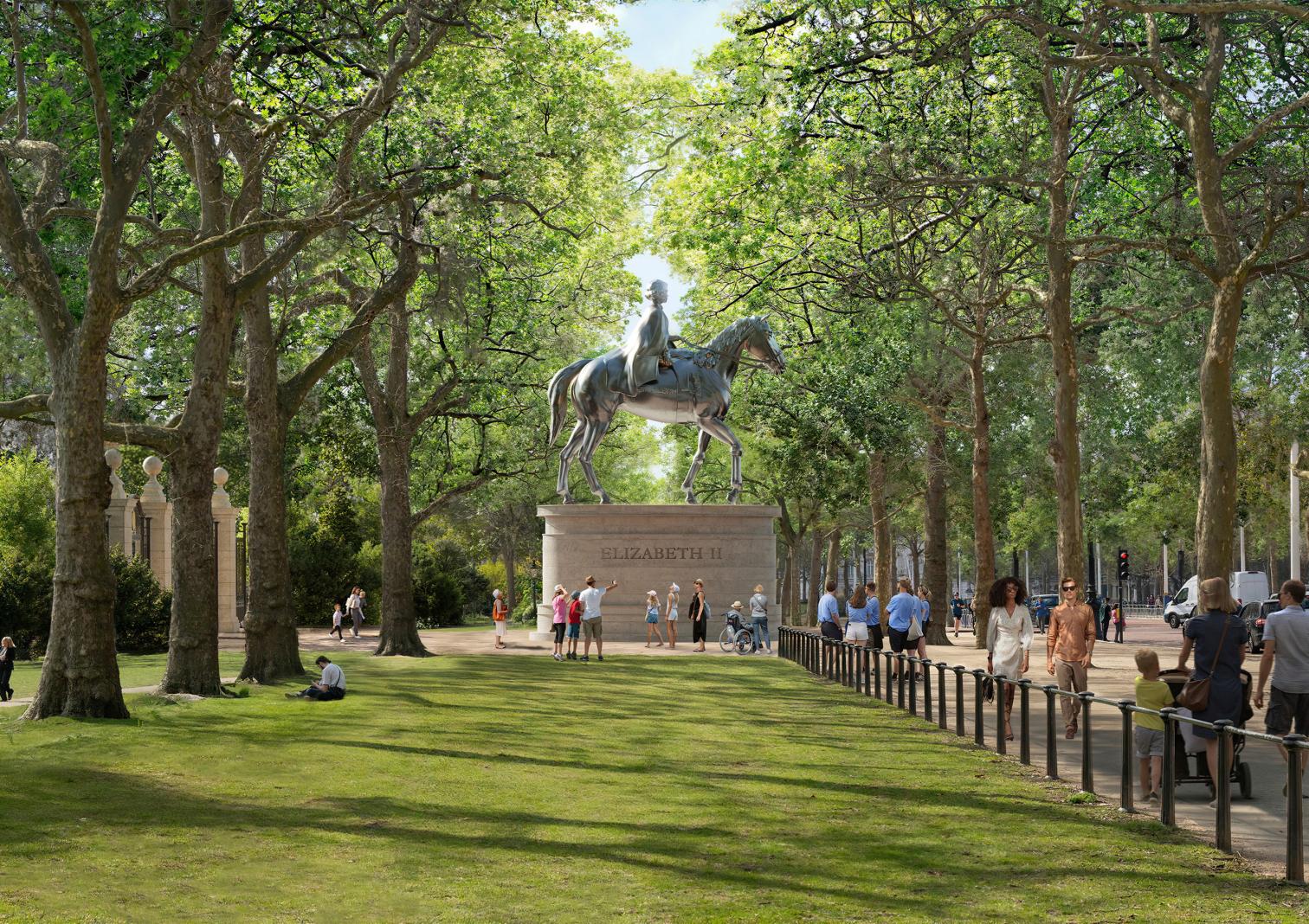Monumento conmemorativo a la reina Isabel II en Londres