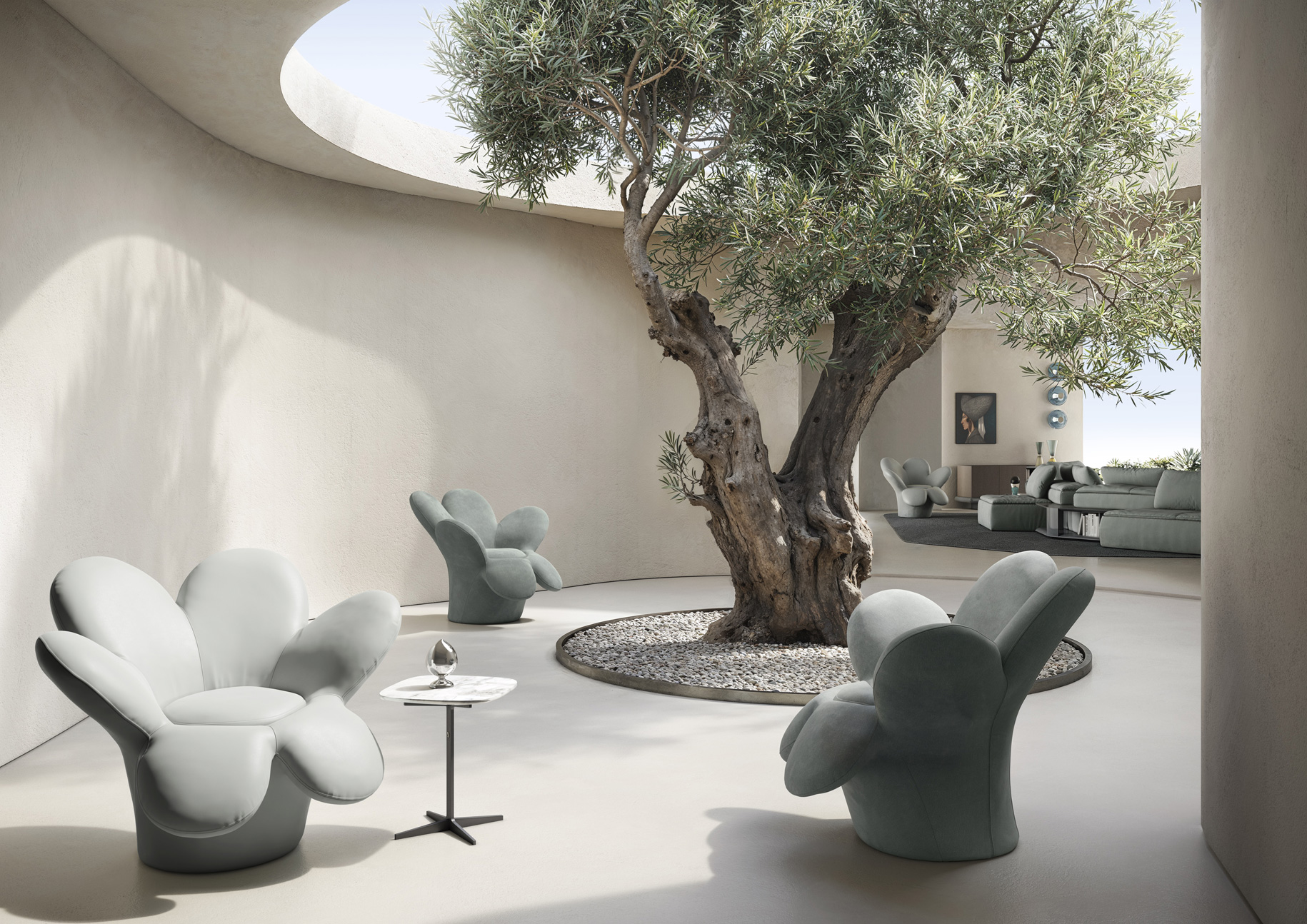Natuzzi Italia presenta Fiore. Imágenes: cortesía Natuzzi