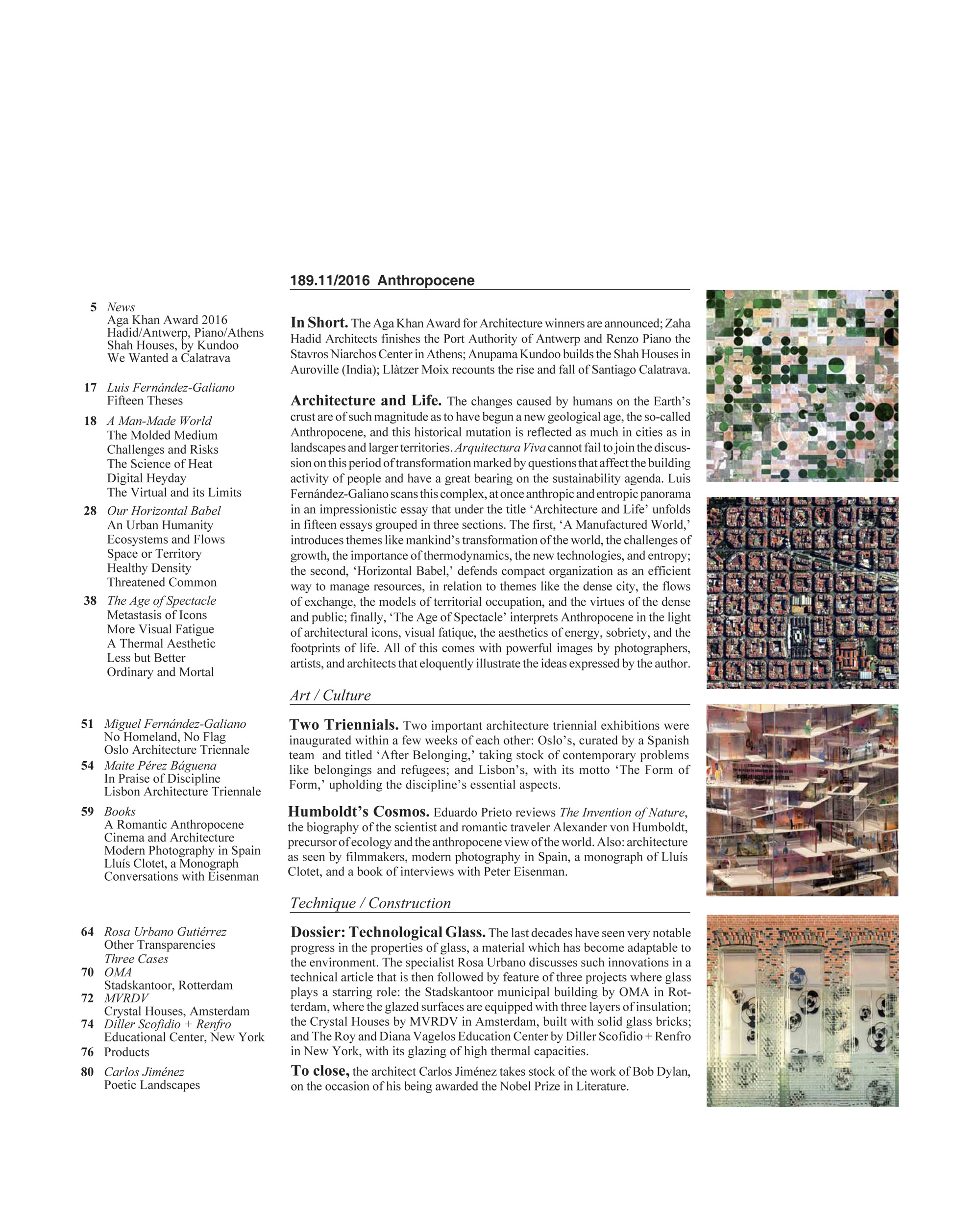 Arquitectura Viva 189 Anthropocene Luis Fernández Galiano Arquitectura Viva